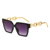 Milan™ Oversized Streetstyle Sunglasses in Black Frame & Dark Blue Lenses