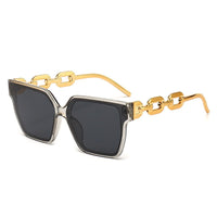 Milan™ Oversized Streetstyle Sunglasses in Clear Frame & Black Lenses