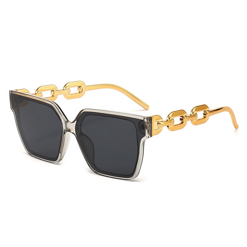 Milan™ Oversized Streetstyle Sunglasses in Clear Frame & Black Lenses
