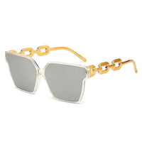 Milan™ Oversized Streetstyle Sunglasses in Clear Frame & Gray Lenses