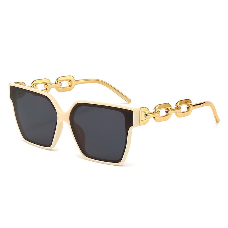 Milan™ Oversized Streetstyle Sunglasses in Gold Frame & Black Lenses