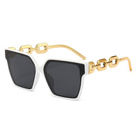 Milan™ Oversized Streetstyle Sunglasses in White Frame & Black Lenses