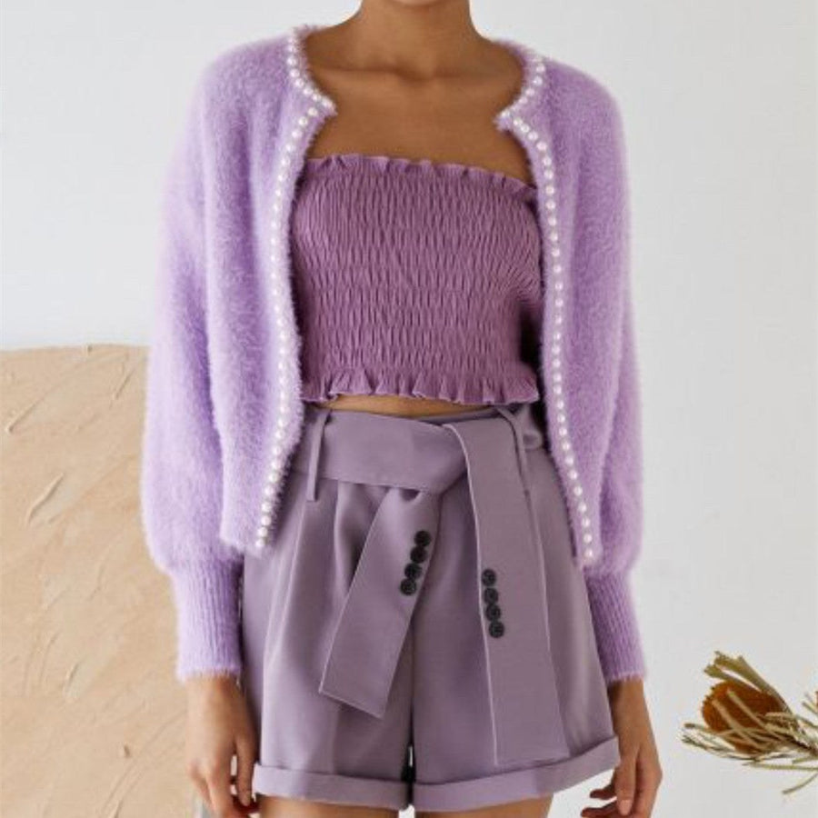 Mina Casual Cardigan in Purple