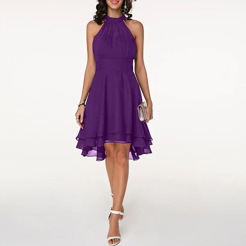 Mina Dress with Ruffles in Purple