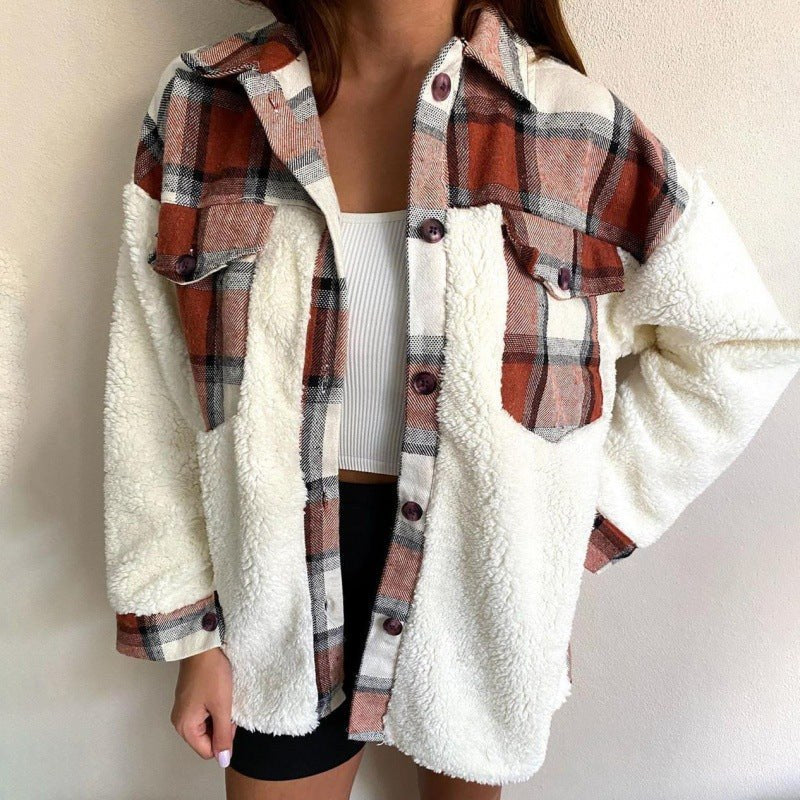 Mina Jacket with Oversized in Brown