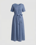 Mina Linen Maxi Dress with Belted