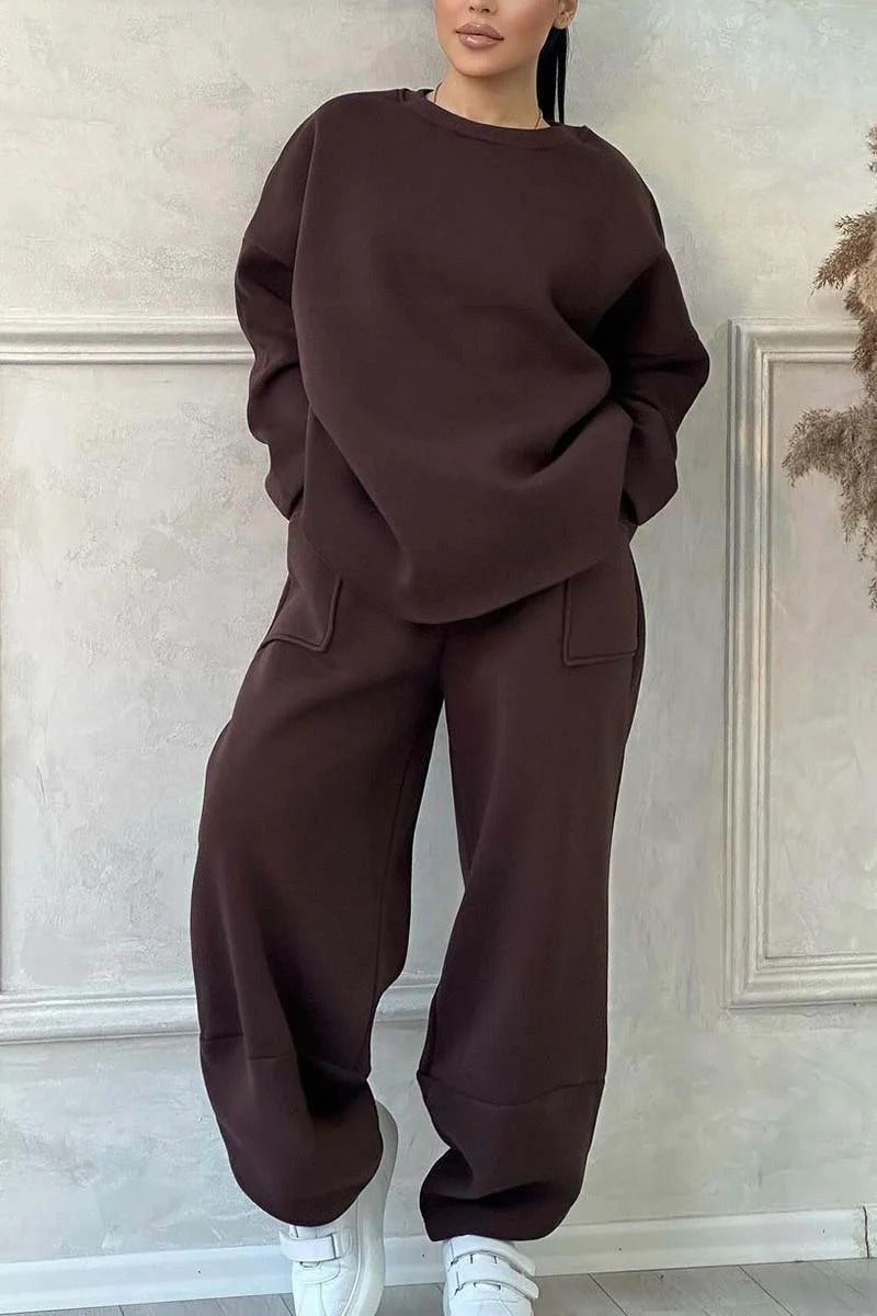 Mina Set with Pockets and Oversized in Coffee