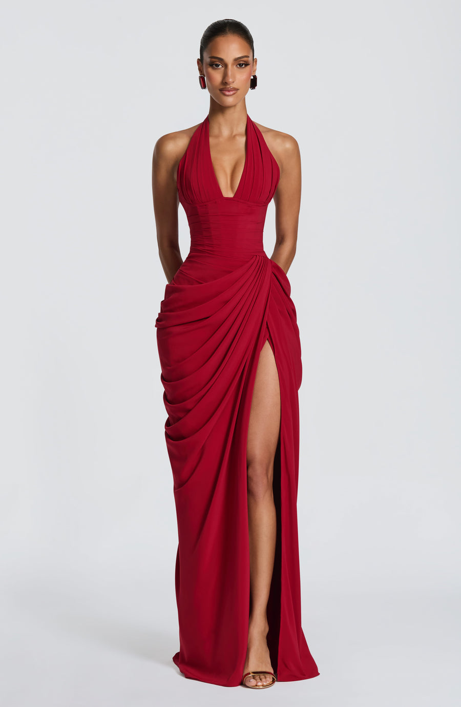 Elise Maxi Dress – Deep Red