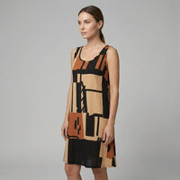 Mira Shift Mini Dress in Sand