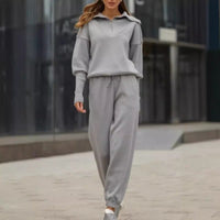 Mirabel Comfortable Set with Elastic Waist in Grey