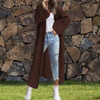 Mirabel Knit Coat with Pockets in Brown