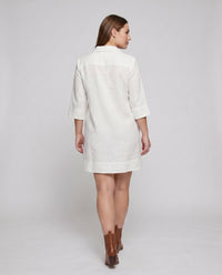 Mirabel Linen Dress with V-Neck