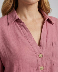 Mirabel Linen Shirt with Button Front