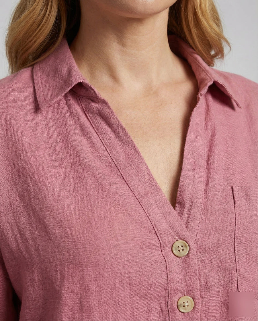 Mirabel Linen Shirt with Button Front