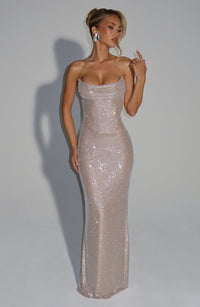 Kayla Maxi Dress – Nude