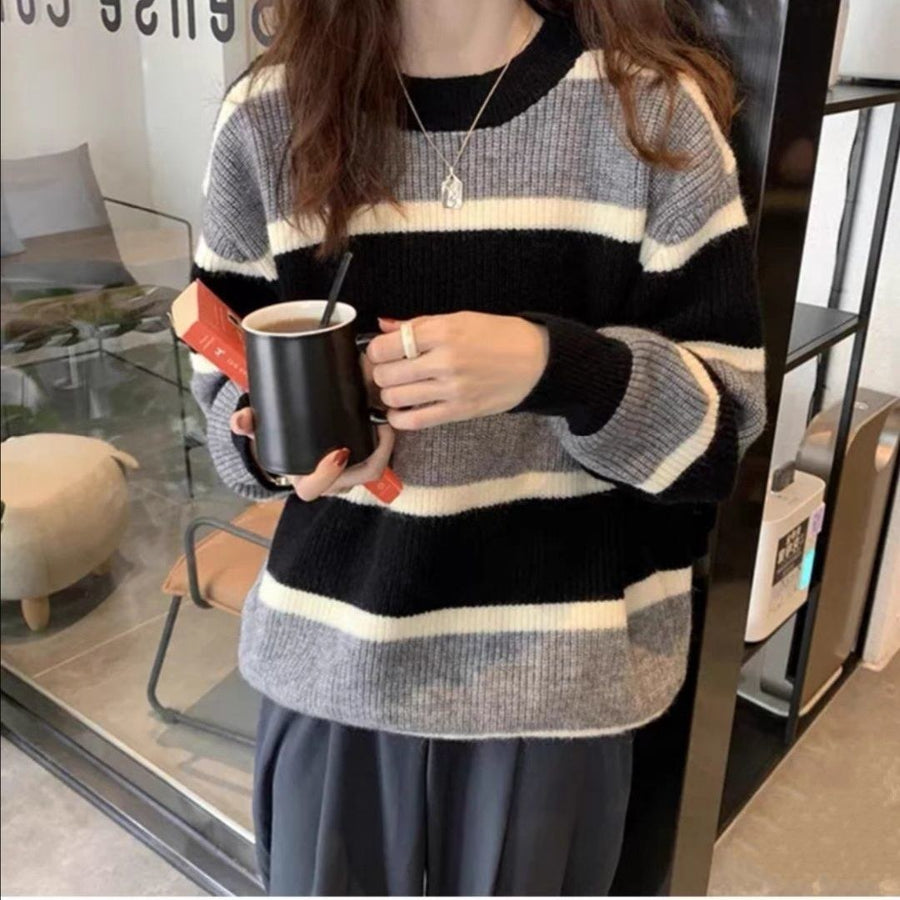 Miranda Casual Knit Sweater in Black
