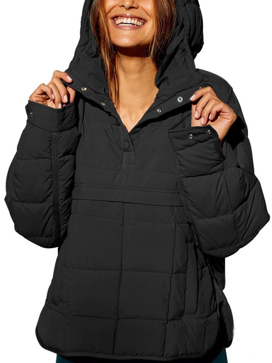 Miranda Casual Quilted Jacket with Side Pockets and Pockets in Black