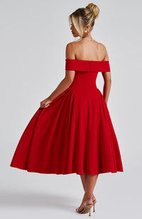 Selin Midi Dress – Red
