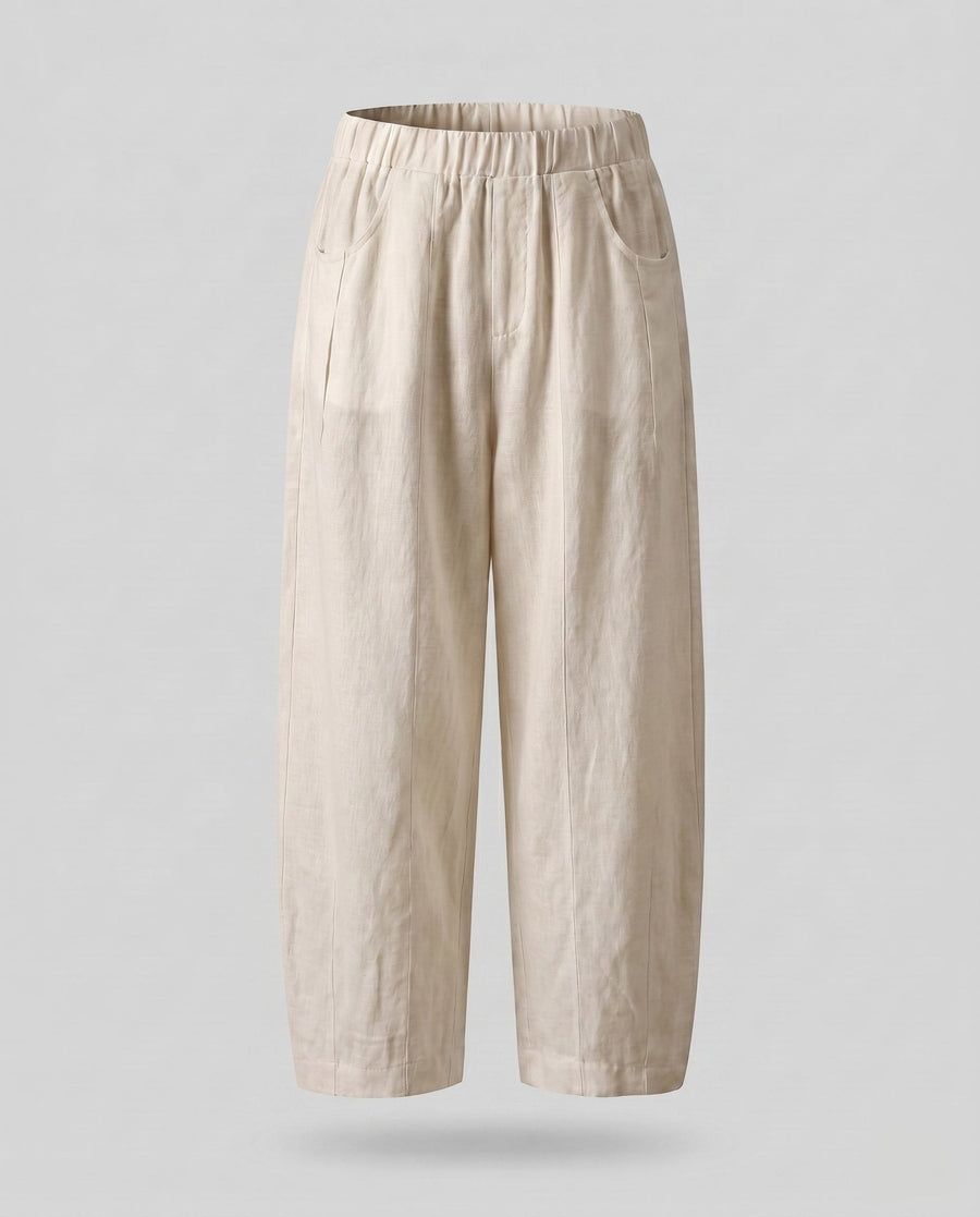 Miranda Relaxed Linen Bag with Elastic Waist and Pockets in Linen