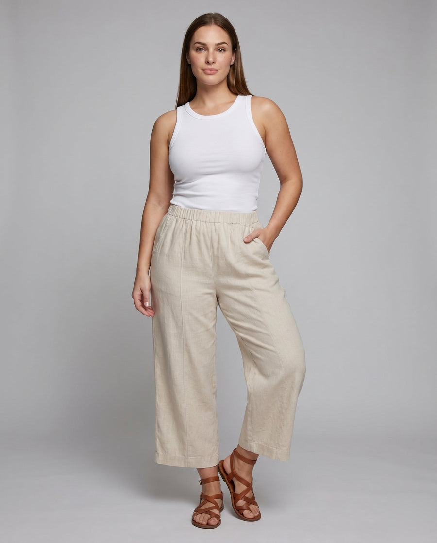 Miranda Relaxed Linen Bag with Elastic Waist and Pockets