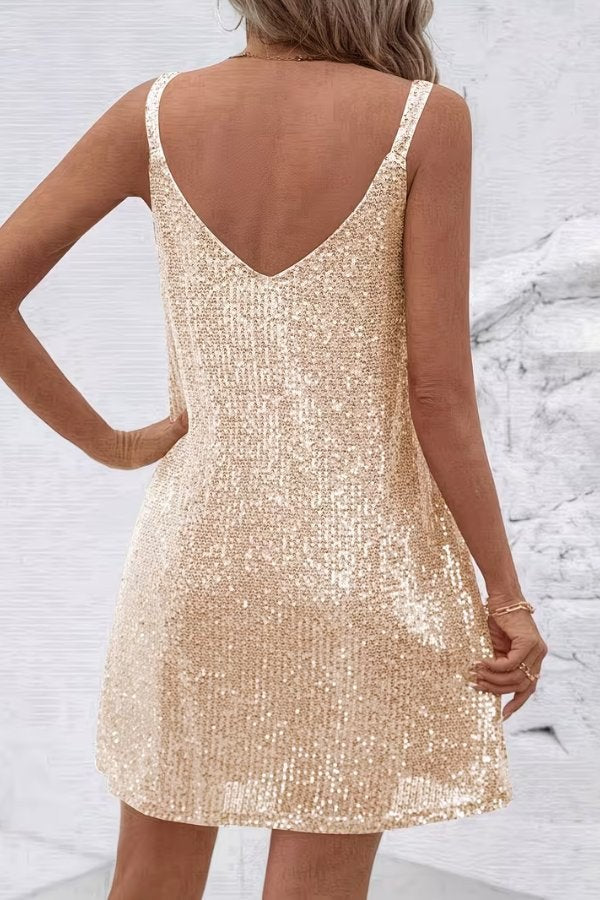 Miravelle Women's Sequin Party Dress Mini in Silver