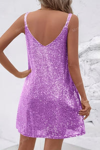 Miravelle Women's Sequin Party Dress Mini in Silver
