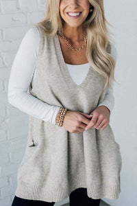 Mireille Comfortable Knit Bag with Pockets in Beige