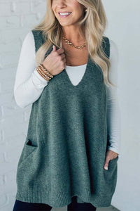 Mireille Comfortable Knit Bag with Pockets in Green