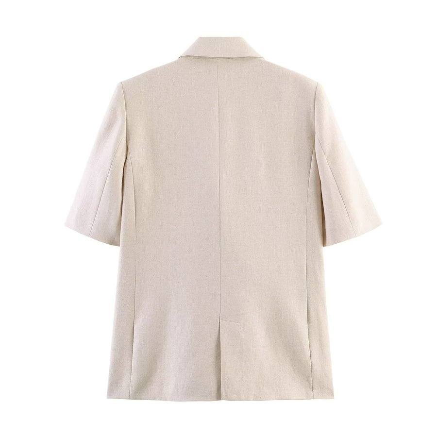 Mireille Elegant Linen Trousers with Pleated in Mantel