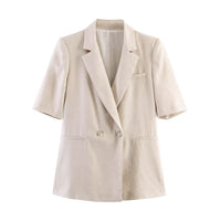 Mireille Elegant Linen Trousers with Pleated in Mantel