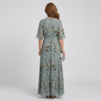 Mireille Women's Floral Wrap Maxi Dress in Sage