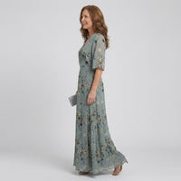 Mireille Women's Floral Wrap Maxi Dress in Sage