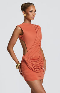 Enid Mini Dress – Burnt Orange
