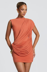 Enid Mini Dress – Burnt Orange