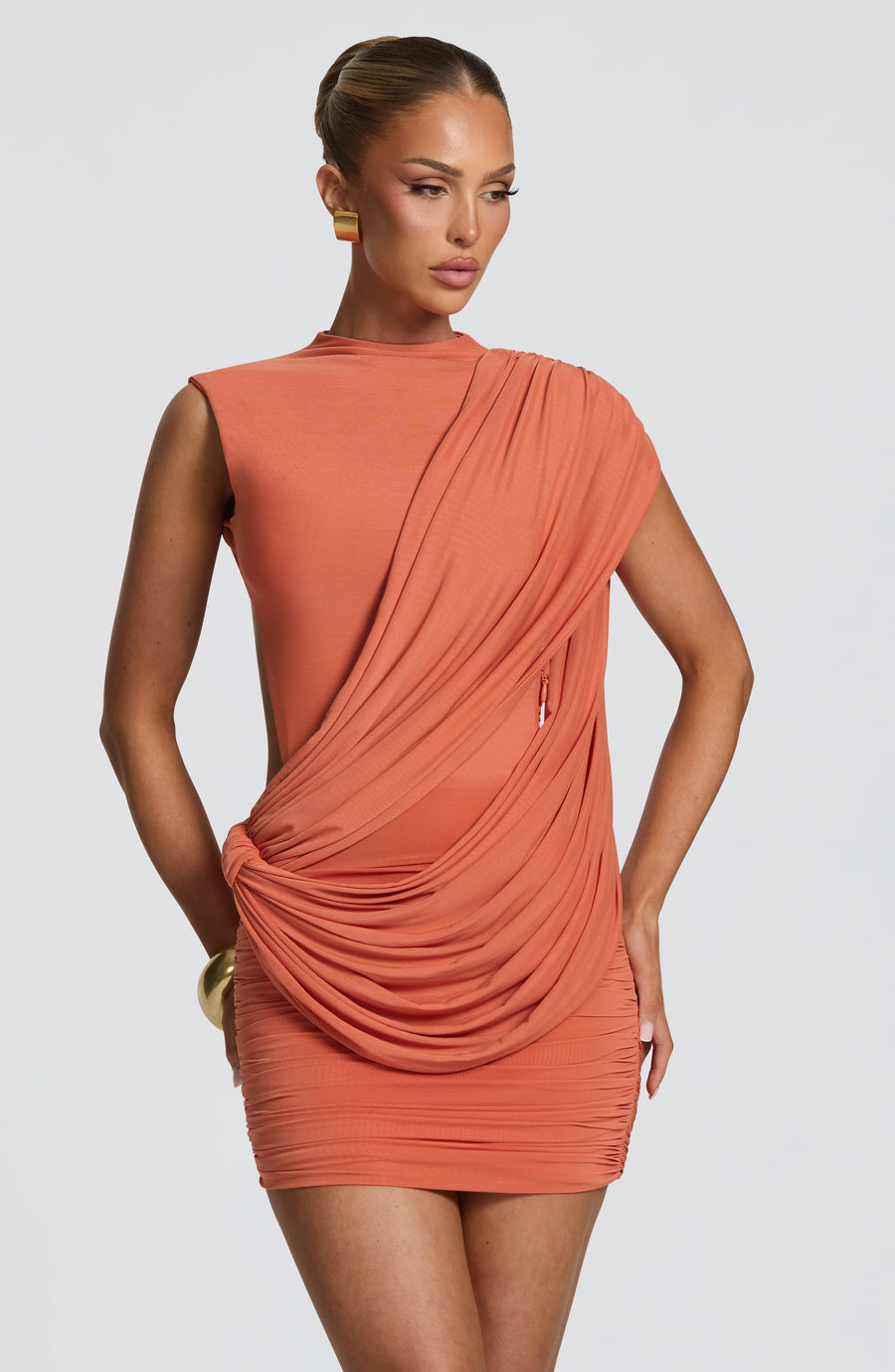 Enid Mini Dress – Burnt Orange