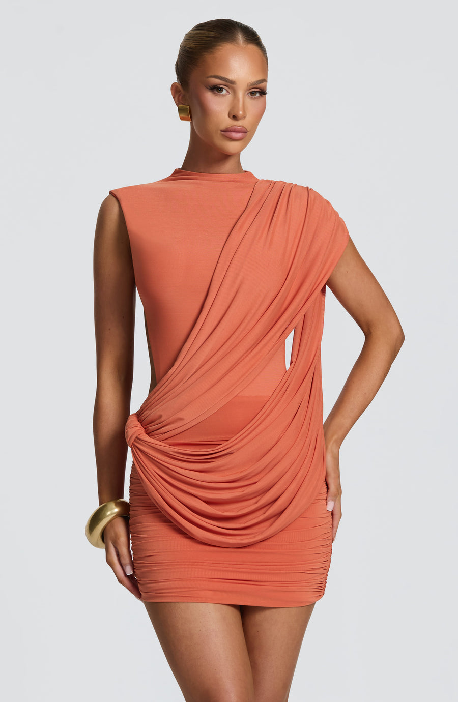 Enid Mini Dress – Burnt Orange