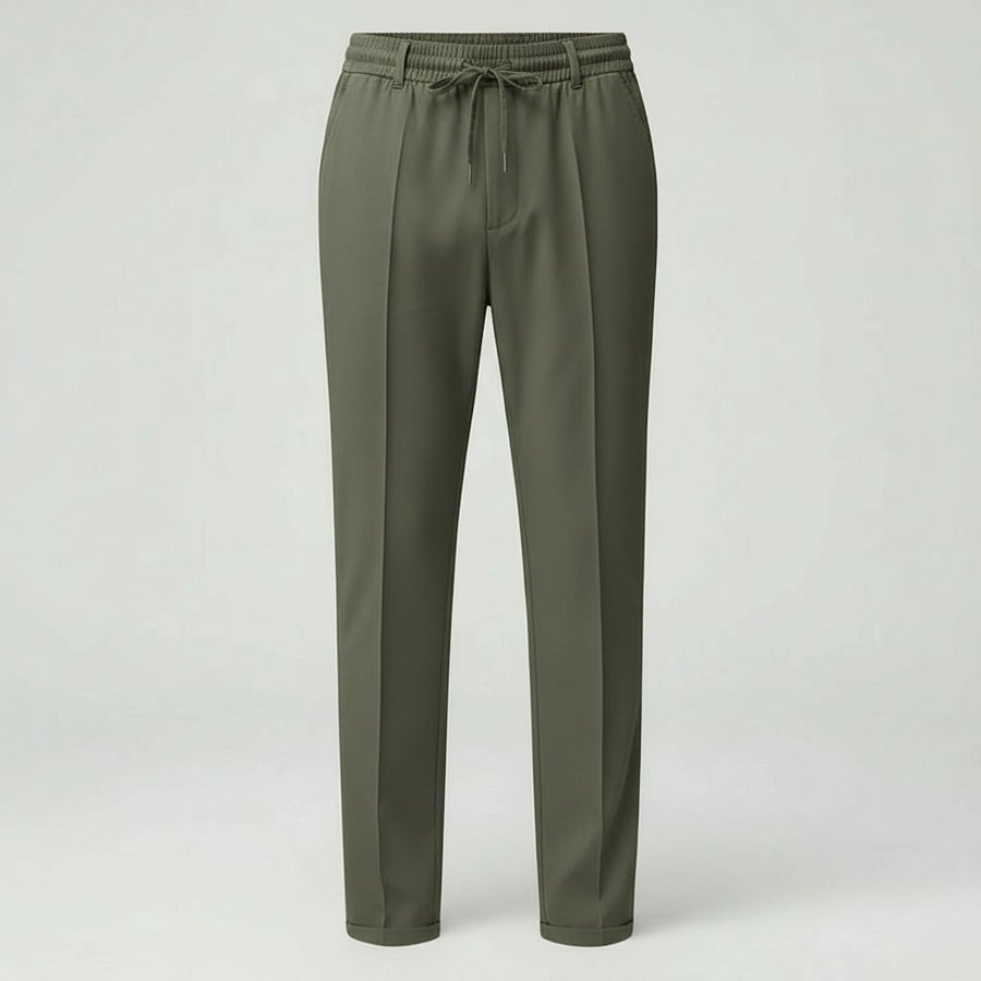 Mirko Elegant Trousers in Olive Green