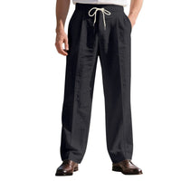 Mirko Linen Trousers with Elastic Waist and Pleated