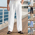 Mirko Linen Trousers with Elastic Waist and Pleated