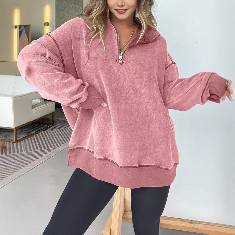 Moira Comfortable Sweater with Zip Front