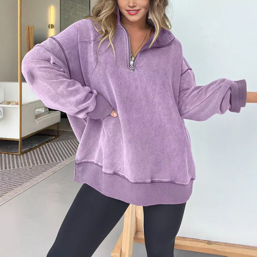 Moira Comfortable Sweater with Zip Front