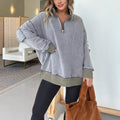 Moira Comfortable Sweater with Zip Front