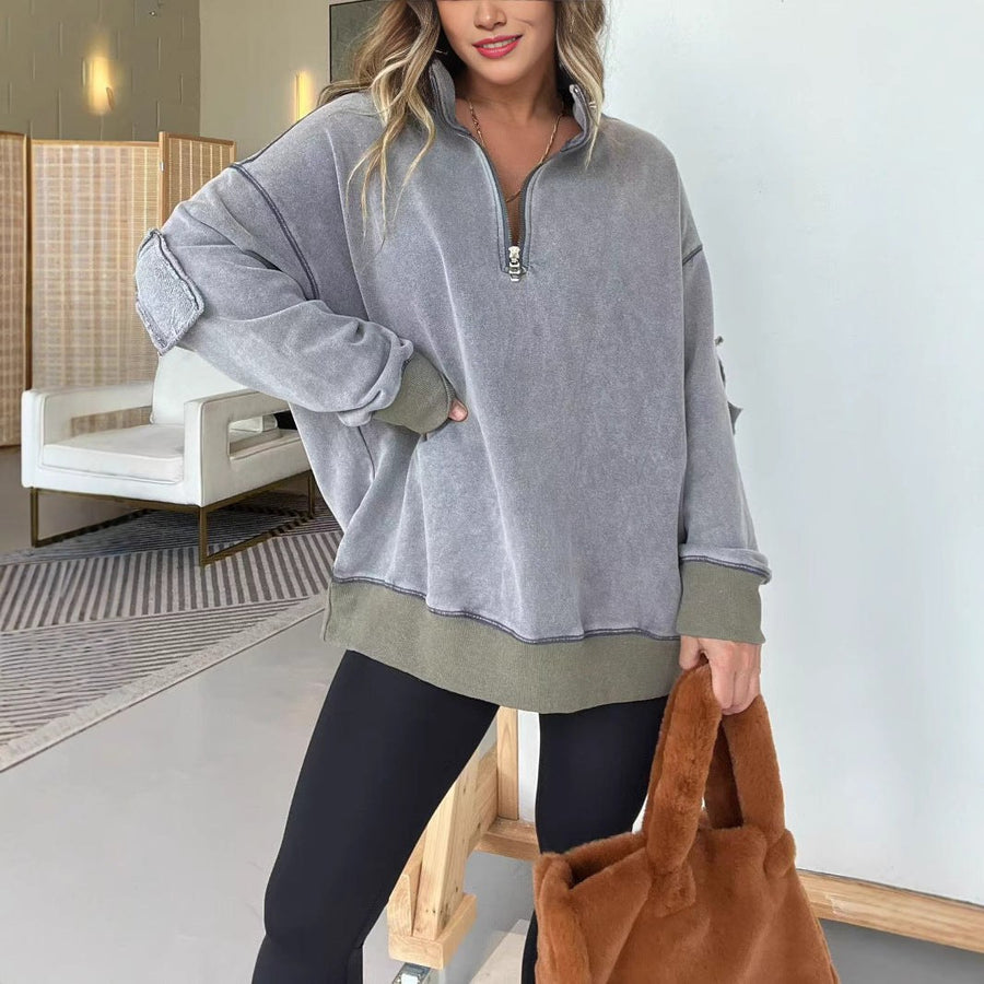 Moira Comfortable Sweater with Zip Front