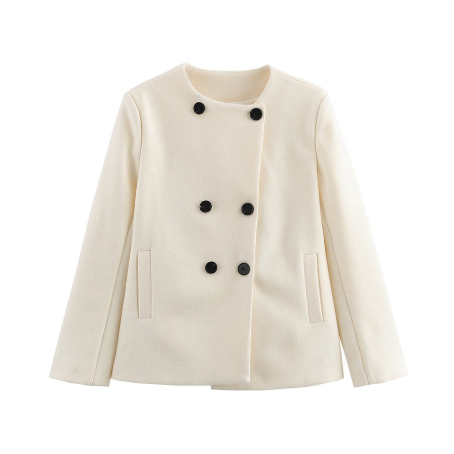 Moira Elegant Jacket with Button Front in Cream