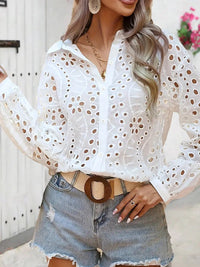 Moira Elegant Lace Blouse in White