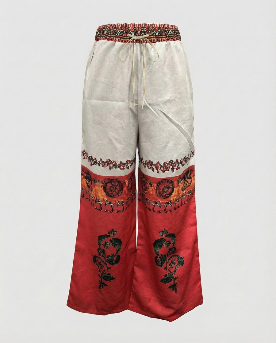 Moira Linen Blend Trousers in Multicolour
