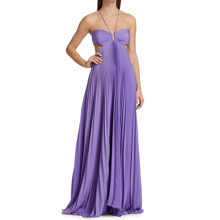 Monica | Halter Maxi Dress in Lavender Aura