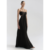 Monica | Halter Maxi Dress in Midnight Noir