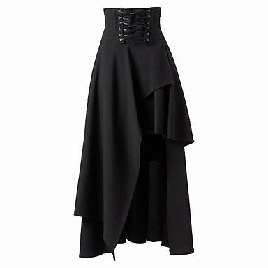 Monique Elegant Skirt with Lace-Up in Khaki