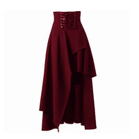 Monique Elegant Skirt with Lace-Up in Khaki